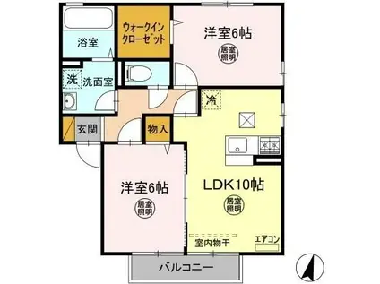 ROYALPARKHIMEKODEFGH(2LDK/1階)の間取り写真