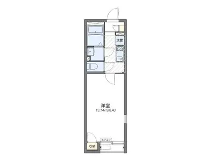 レオネクストショールマーシュII(1K/1階)の間取り写真