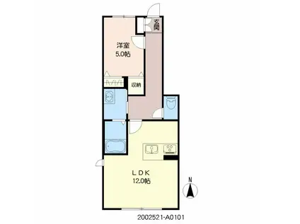 パインフォレスト国分(1LDK/1階)の間取り写真