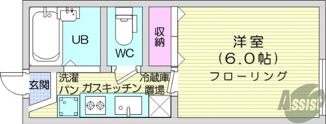 ビレッジ柏木(1K/2階)の間取り写真