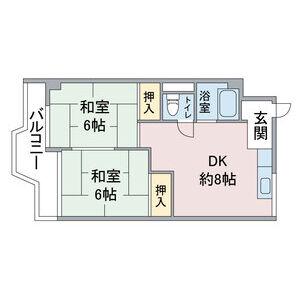 小林ビル(2DK/1階)の間取り写真