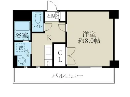 セントラルコート上大川前(1K/2階)の間取り写真