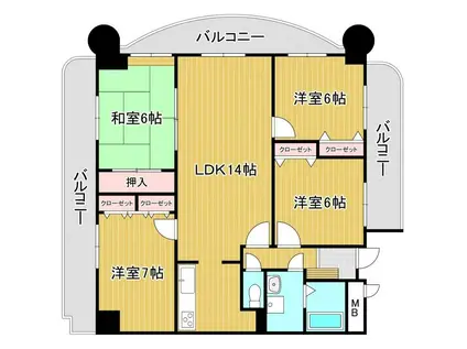 クレセール守恒(4LDK/3階)の間取り写真