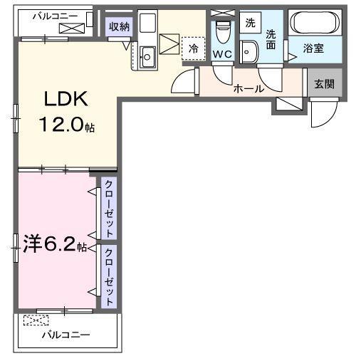 SUNLIT 三木(1LDK/1階)の間取り写真