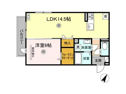 PREMILIFE羽屋(1LDK/2階)の間取り写真