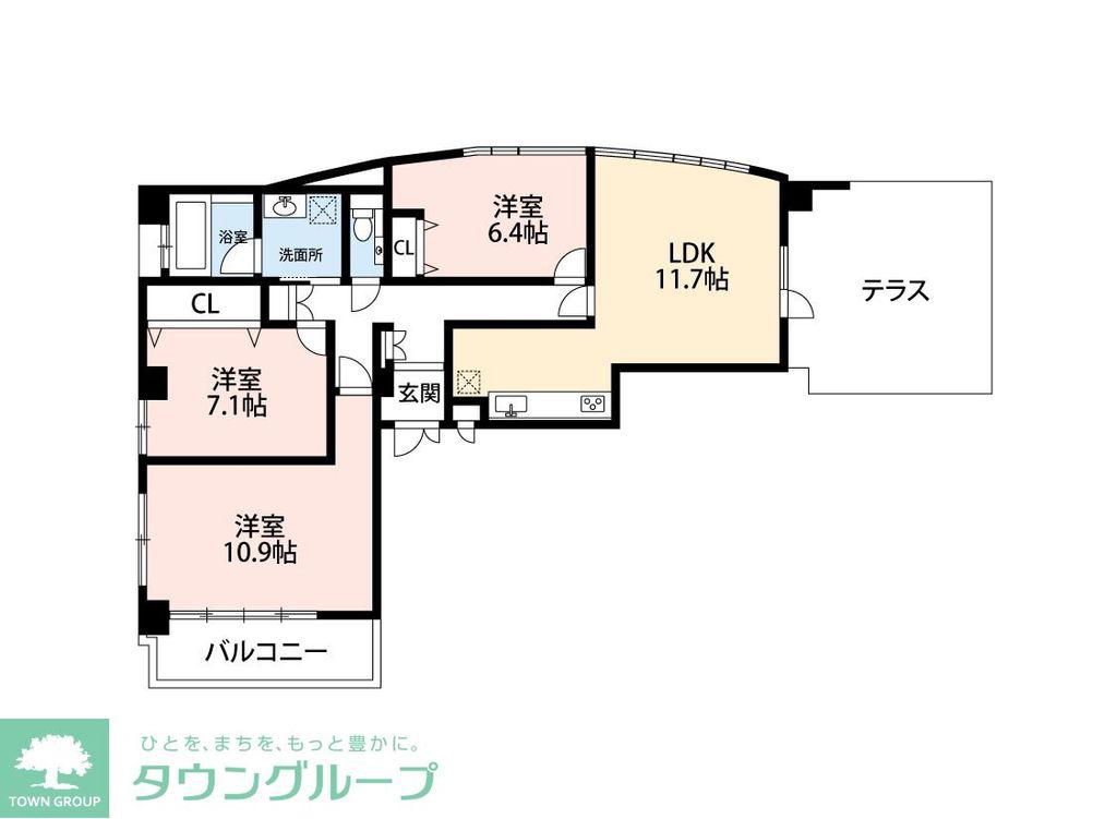TYビル(3LDK/3階)の間取り写真