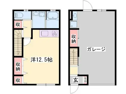 GARAXIA福崎(ワンルーム/2階)の間取り写真
