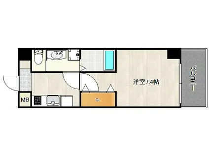 レクシア平野(1K/7階)の間取り写真