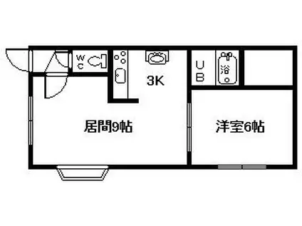 ウエストT(1LDK/2階)の間取り写真