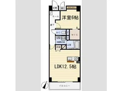 アヴニール・シエル(1LDK/2階)の間取り写真