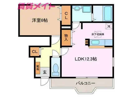 カーサ フィオーレ(1LDK/1階)の間取り写真