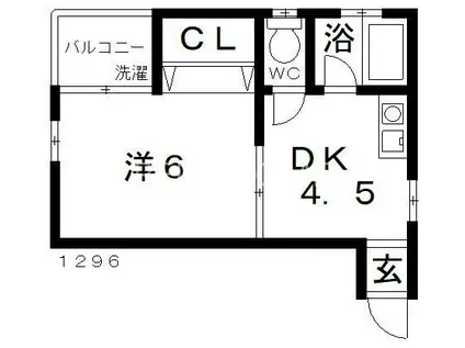 スタンドアップ道明寺(1DK/3階)の間取り写真