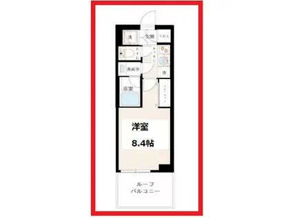 マキシヴ北千住(1K/4階)の間取り写真