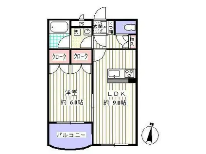 カーサ・エストバル(1LDK/3階)の間取り写真