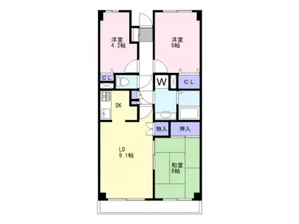 ROYAL RAISIN(3LDK/3階)の間取り写真