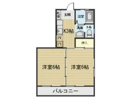永秀ハイツIII(1LDK/1階)の間取り写真