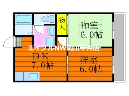 アソシエ南輝(2DK/1階)の間取り写真