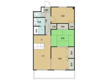 シンセリティ大社(3LDK/2階)の間取り写真