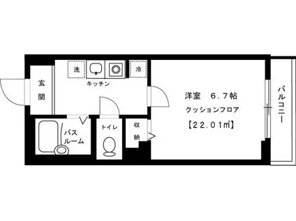 カーサ凛(1K/1階)の間取り写真