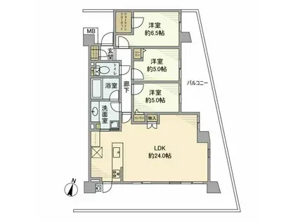 プロミライズ青葉台D棟(3LDK/2階)の間取り写真