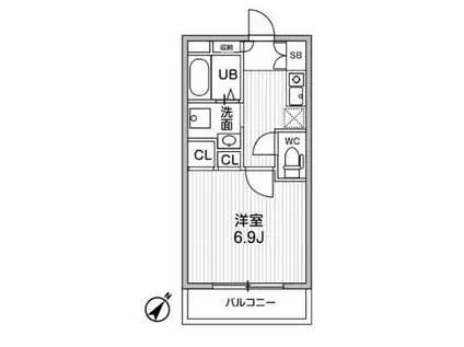 コスモリード人形町(1K/4階)の間取り写真