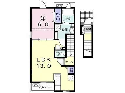 ラフォルテ III(1LDK/2階)の間取り写真