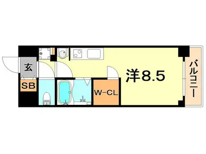 アスヴェル神戸駅前(ワンルーム/6階)の間取り写真