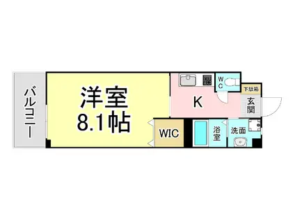 ルミエドール戸畑(1K/2階)の間取り写真