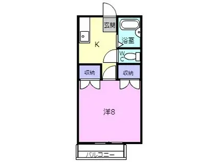ハイツヤマハン A棟(1K/1階)の間取り写真