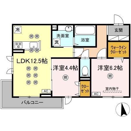 アネックスV(2LDK/3階)の間取り写真