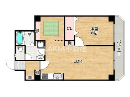 シティーライフ帝塚山(2LDK/2階)の間取り写真