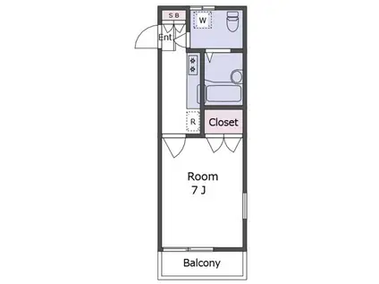 モンシャトー(1K/2階)の間取り写真
