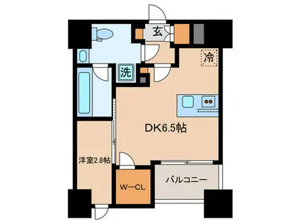 レジデンス文京春日(1DK/4階)の間取り写真