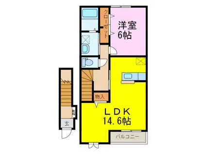 コンフォルト カーサ(1LDK/2階)の間取り写真