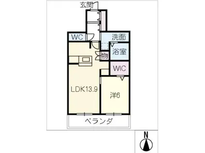 メゾン天白公園東 E棟(1LDK/3階)の間取り写真