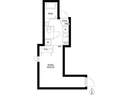 ティーグル荏原中延(ワンルーム/3階)の間取り写真