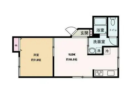 中野新橋ハイツ(1LDK/3階)の間取り写真