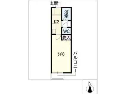 カーサローマ(1K/1階)の間取り写真