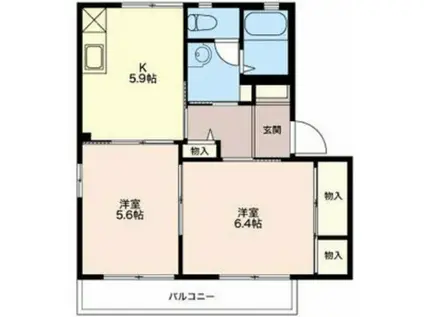 ガーデンハイツ(2DK/2階)の間取り写真