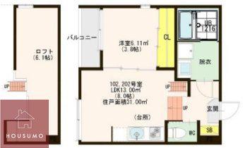 蛍池ヒルズ バル(1LDK/1階)の間取り写真