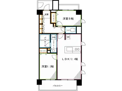 ソアラノーム荻窪天沼(2LDK/2階)の間取り写真