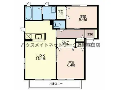 アーバン スクエア(2LDK/2階)の間取り写真