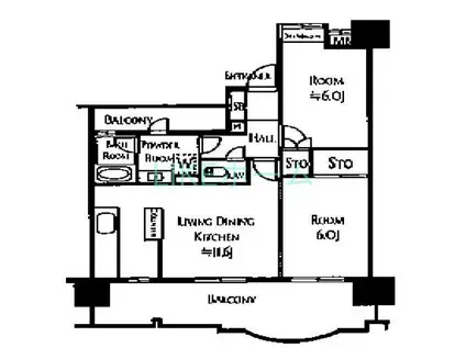 インシュランスビルディングIX(2LDK/3階)の間取り写真