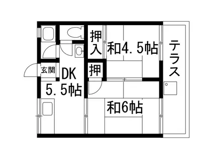 サンハイツ(2DK/1階)の間取り写真