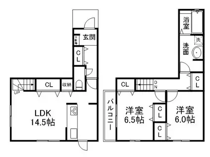 セントフィオーレ久我森ノ宮(2LDK/1階)の間取り写真