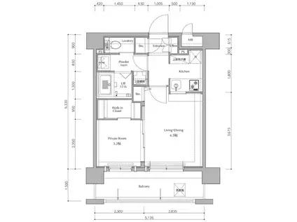 ネストピア薬院東(1LDK/4階)の間取り写真