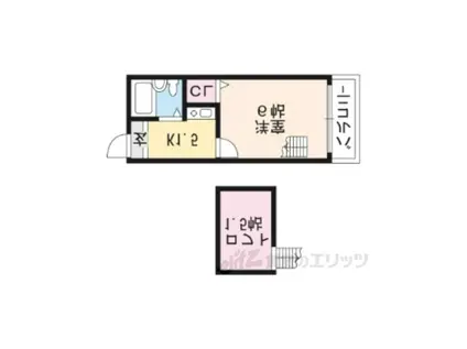 グローリーハイツ東福寺(1K/1階)の間取り写真