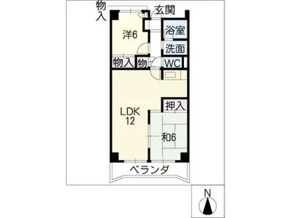 アビタシオン天子田(2LDK/1階)の間取り写真