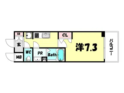 PRESSANCE三宮フラワーロード(1K/10階)の間取り写真