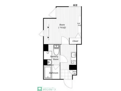 BARK LANE 早稲田II(1K/3階)の間取り写真